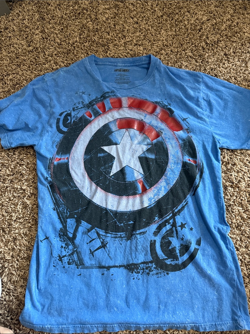 Blue Captain Shield Graphic Tee - Unbranded